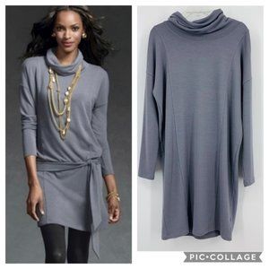 NWT CAbi Cozy Cowl Tunic Dress with Belt, Gray, M